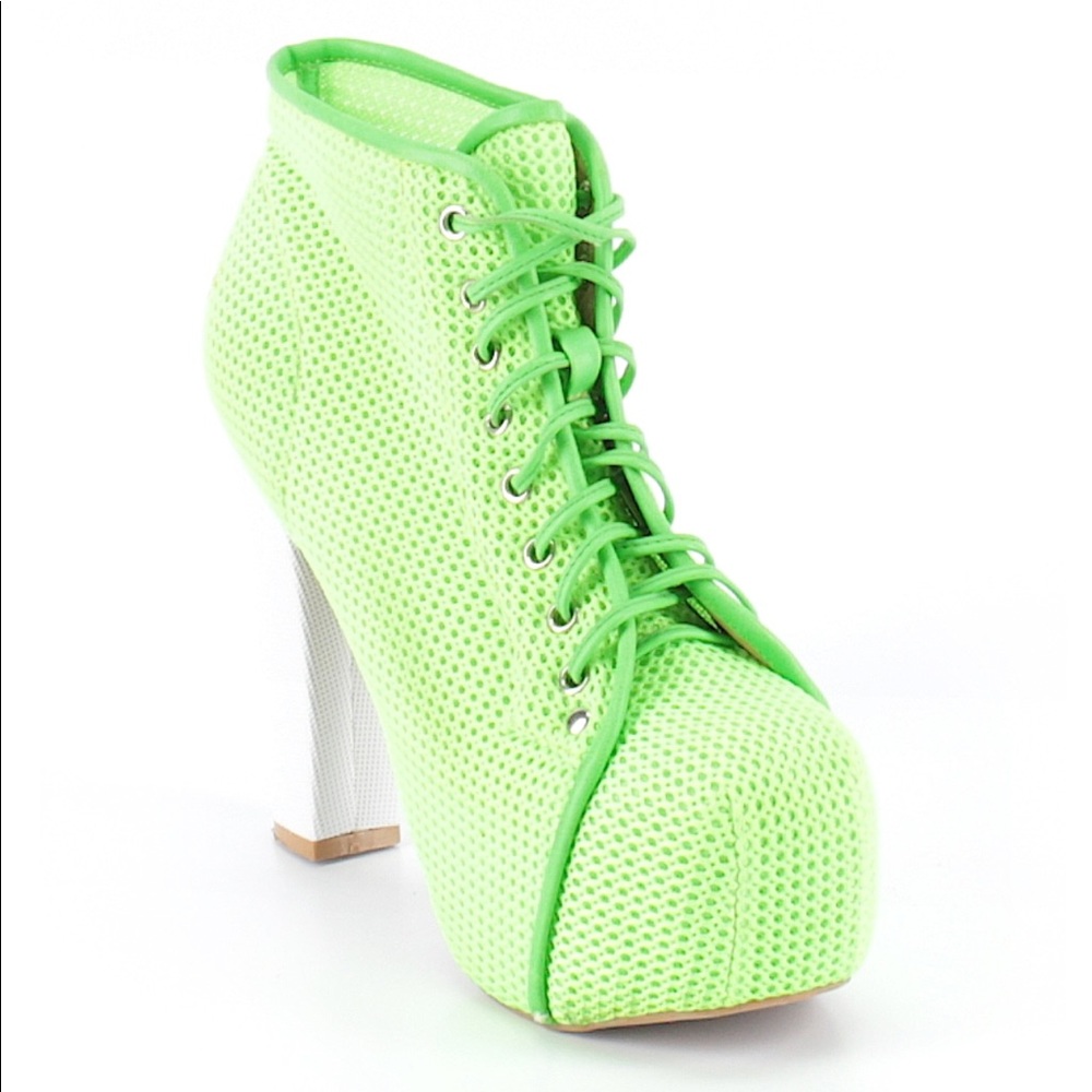 *RARE* Jeffrey Campbell neon green Litas